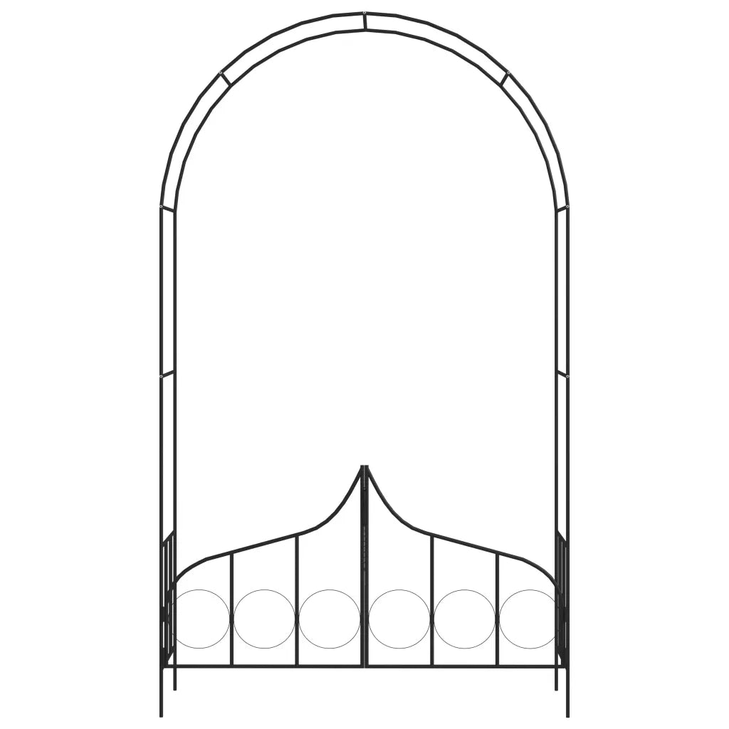 Arco da Giardino con Porta Nero 138x40x238 cm in Ferro 47092