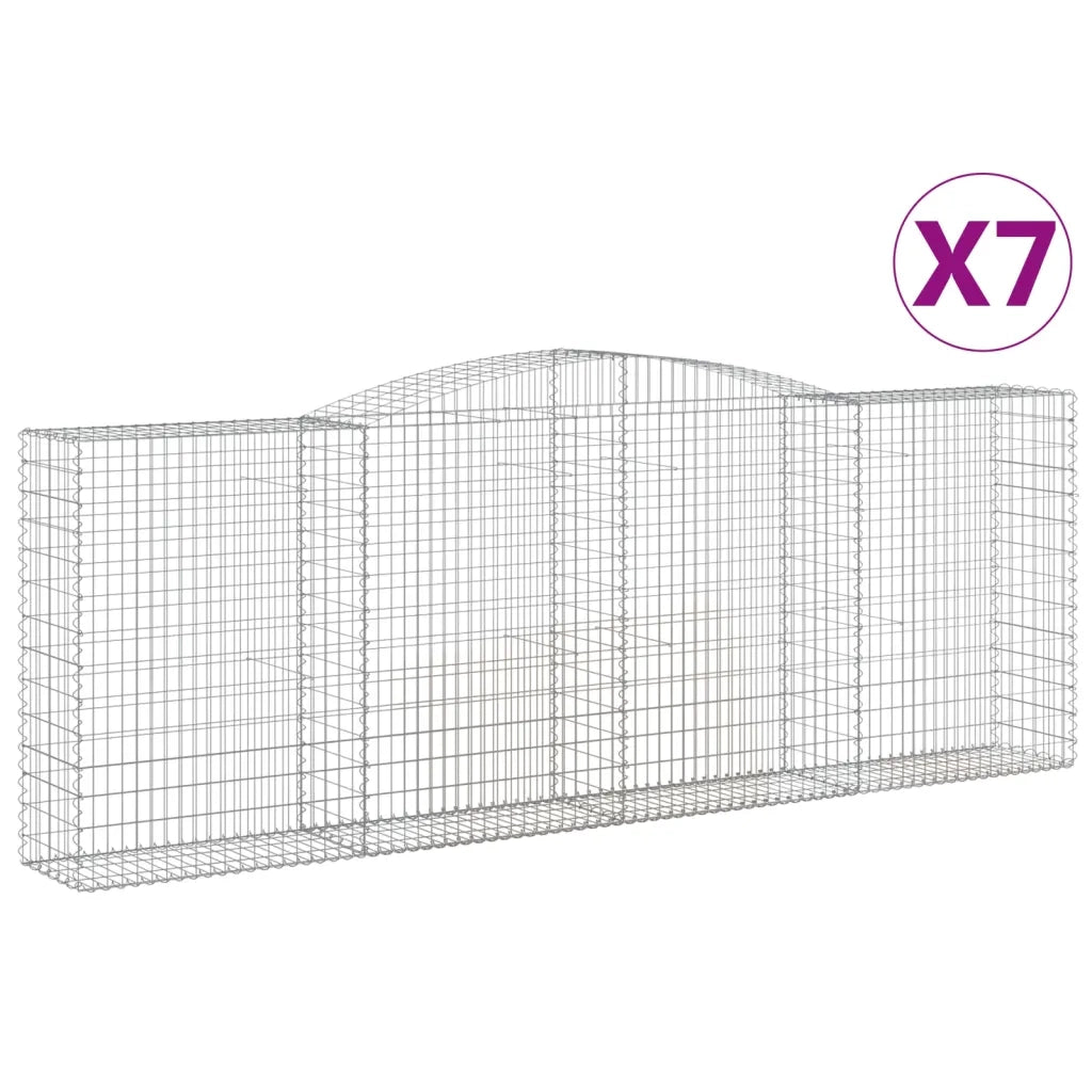 Cesti Gabbioni ad Arco 7 pz 400x50x140/160 cm Ferro Zincatocod mxl 124139