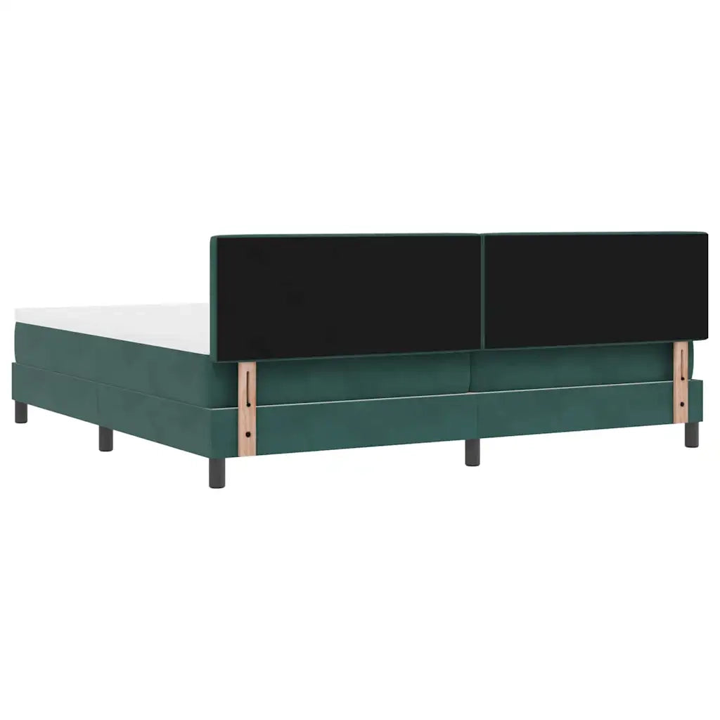 Letto a Sorgente LED con led Verde Scuro 200 x 200 cm Velluto 3342743