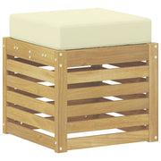 Panchina da esterno | Panchina da Giardino | Panca da Giardino con cuscino Bianco 43 x 43 x 45 cm