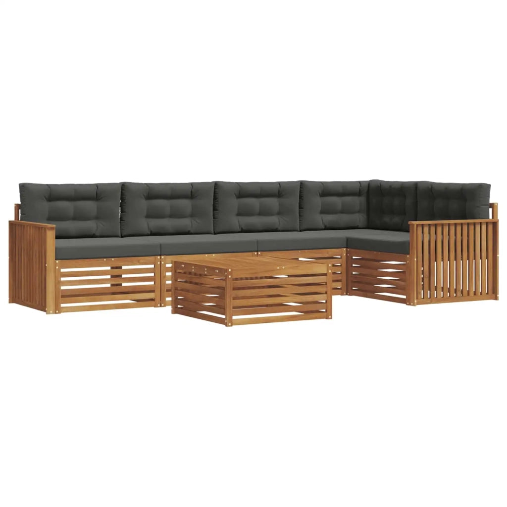 Set di divani da esterno con cuscino 6 pcs Naturale e Antracite 3373497