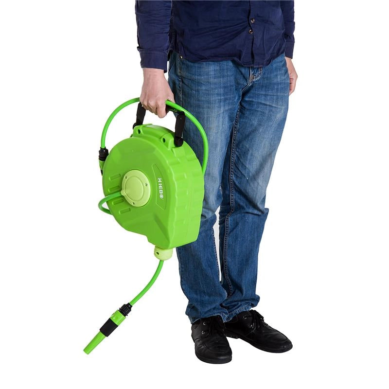 AVVOLGITUBO A PARETE BLOCCABILE E RETRAIBILE IN PLASTICA CON ROTAZIONE 180° 35.5X11.5X27.5 CM VERDE