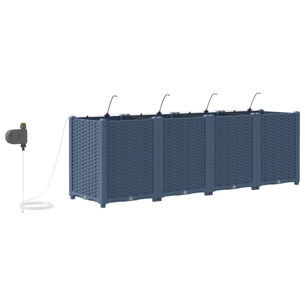 Vaso da giardino 4 pcs Grigio 160 x 40 x 52 cm Plastica 42002880