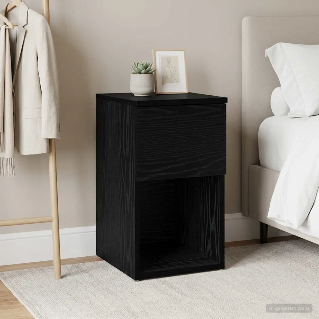 Armadietto per letto Rovere Nero 29 x 31,5 x 49 cm CFW7575340