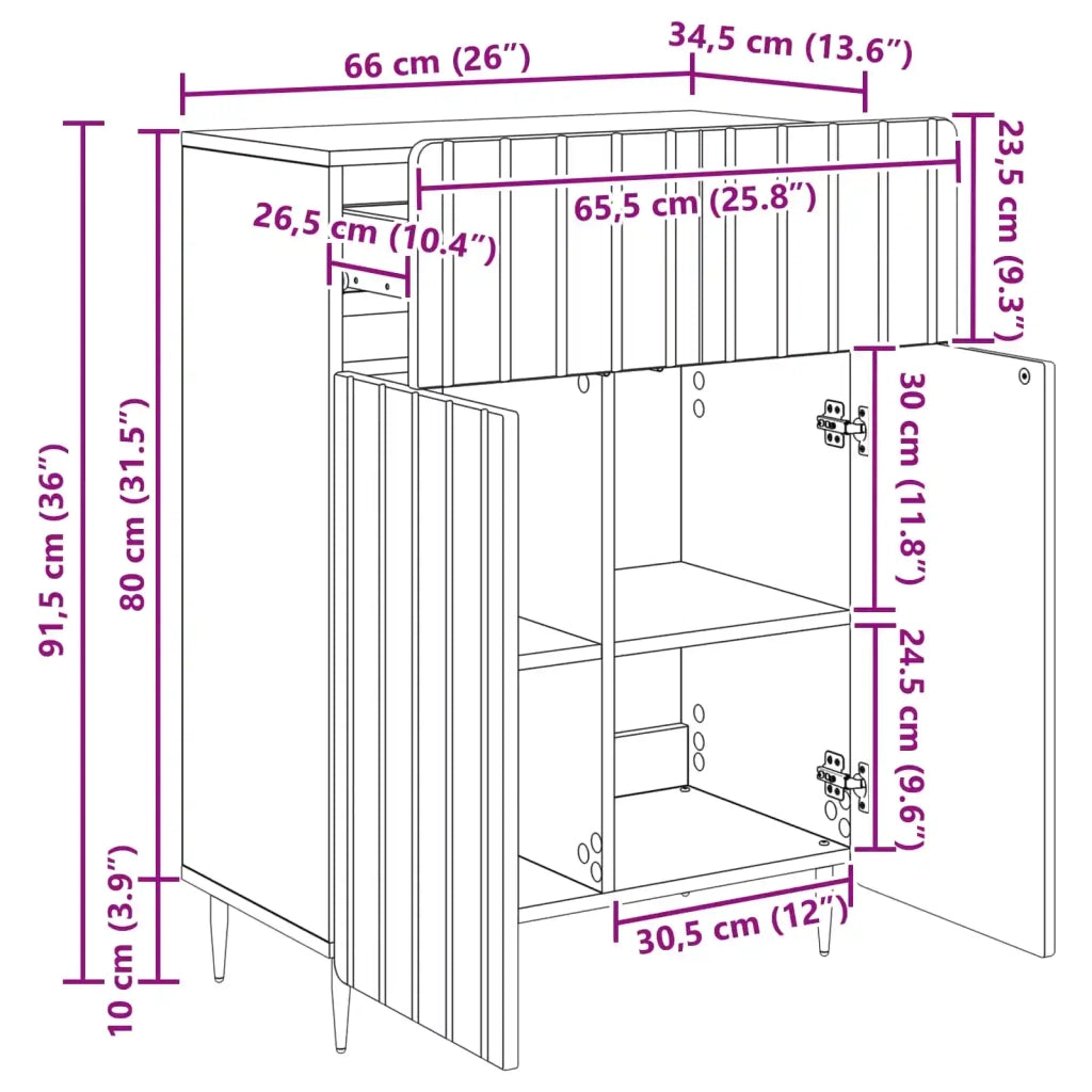 Credenza Legno antico 66 x 34,5 x 92 cm Legno ingegnerizzato 894413