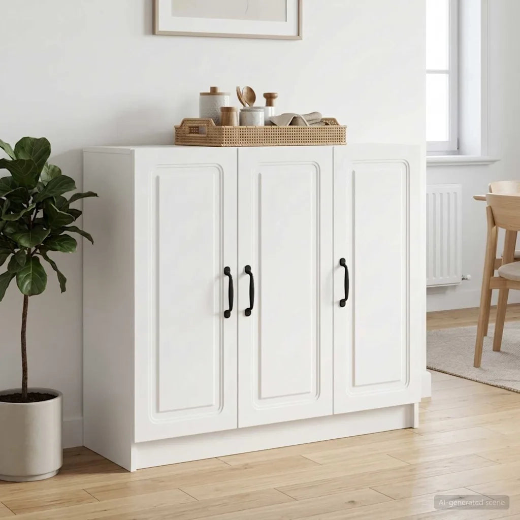 Credenza Bianco 89 x 34,5 x 77 cm Legno ingegnerizzato 895795