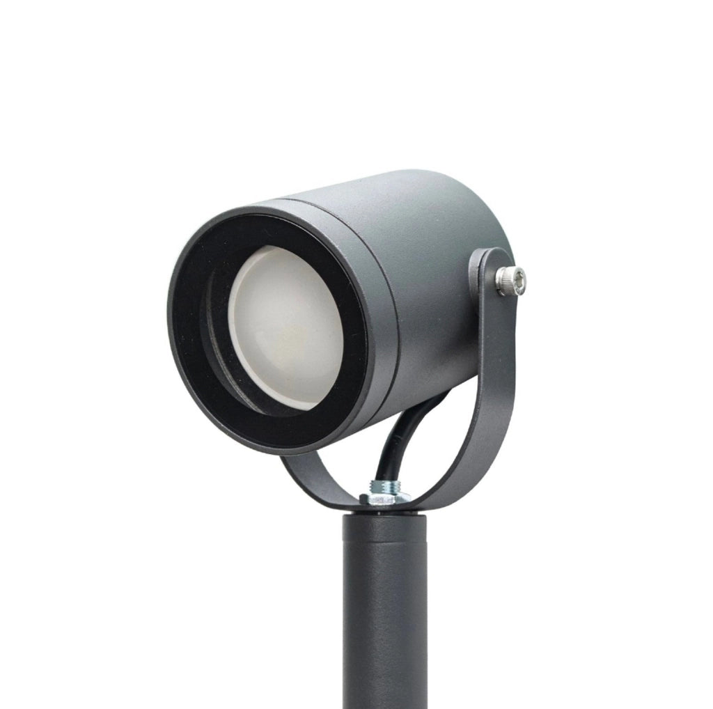 Faretto da Giardino con Picchetto GU10 IP54, Alluminio Grigio Antracite, Orientabile, per Esterni, Senza Lampadina, Ideale per Siepi, Facciate e Vialetti