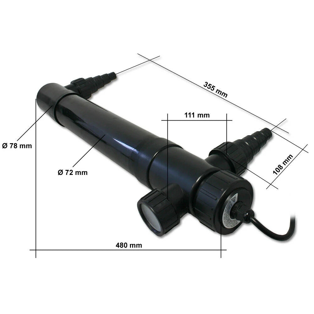 Chiarificatore sterilizzatore con lampada UVC da 36 watt per stagni e piscine con filtro 16_0001532