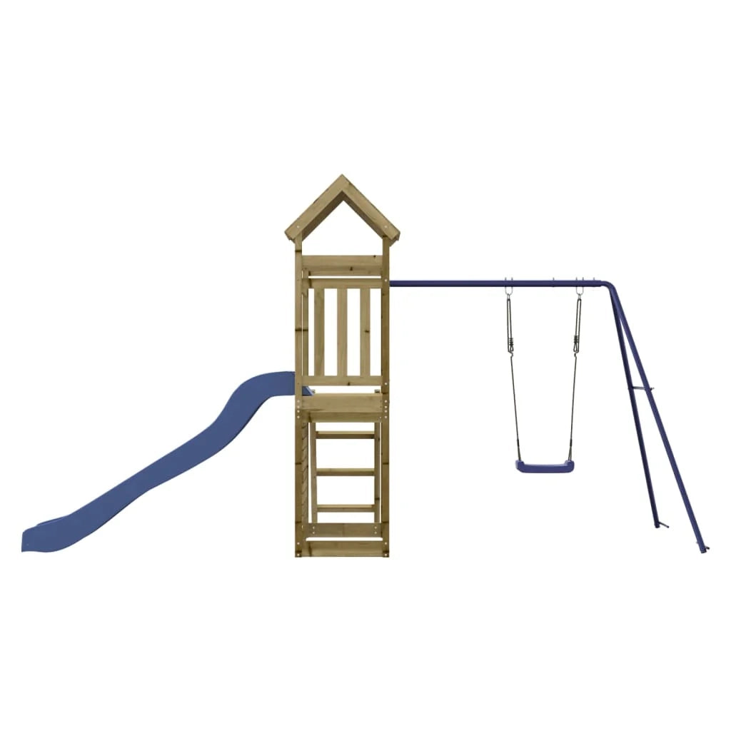 Area giochi esterna 434 x 186 x 214 cm in legno di pino impregnato 02_0004649