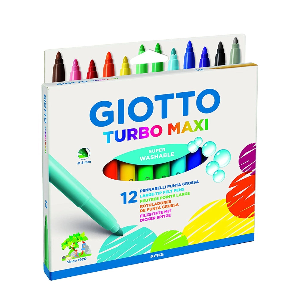 GIOTTO TURBOMAXI PENNARELLI PUNTA GROSSA 12 COLORI