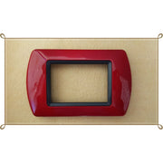 Trade Shop - Placchette Placche In Abs Compatibili Per Serie Living International Placca - Rosso Scuro -4 Fori     -