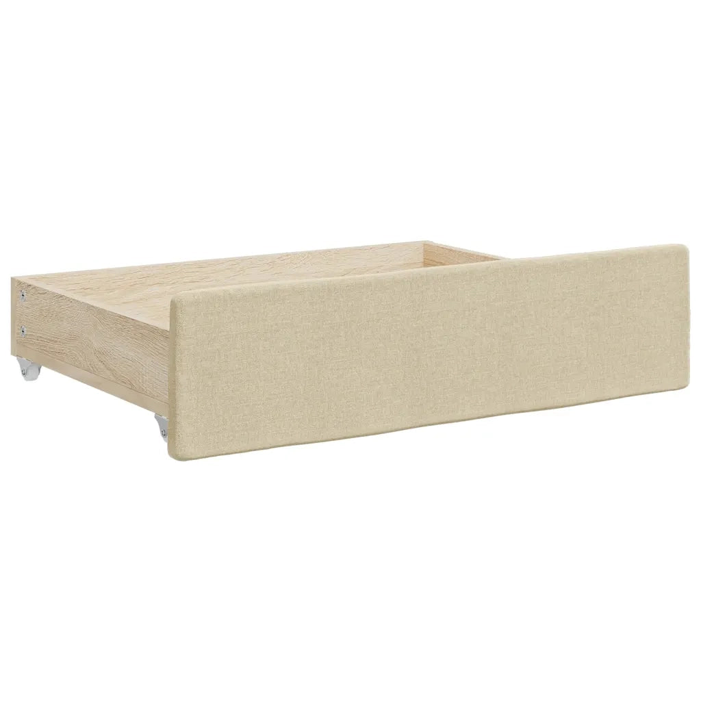 Cassetti da Letto 2pz Crema in Legno Multistrato e Tessutocod mxl 102725