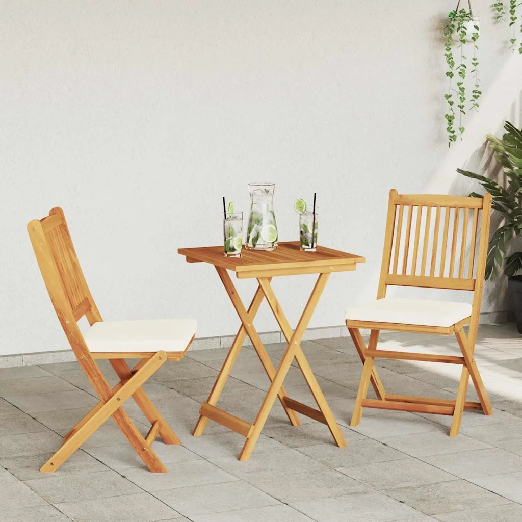 Set Bistro da Giardino 3 pz | Set Salotto da Giardino Marrone Legno di Acacia Massello