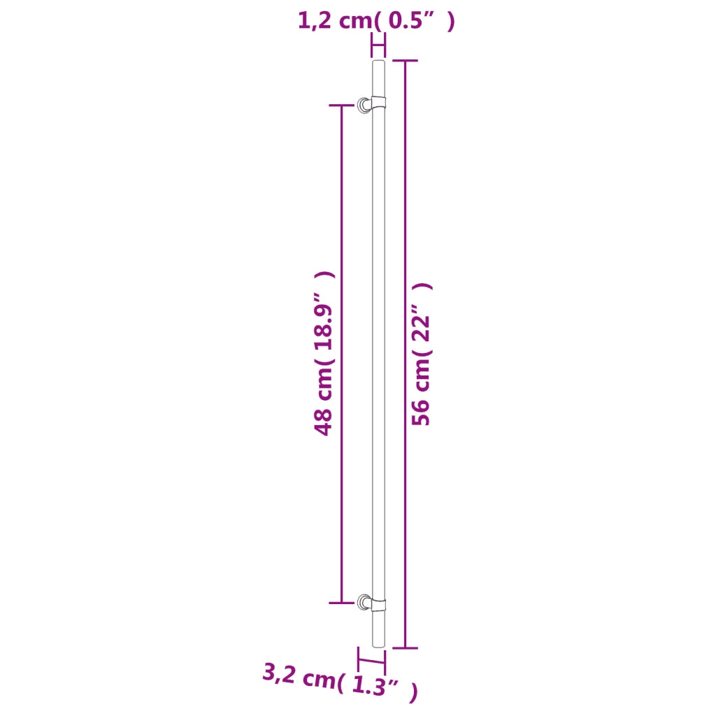 Maniglie per Mobili 10 pz Nere 480 mm in Acciaio Inox CFW9206376