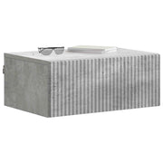 Comodino | Armadio da Notte | Mobiletto da notte a muro Grigio Cemento 49 x 34,5 x 20 cm