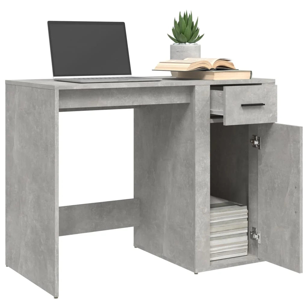Scrivania tavolo postazione di lavoro mobile per computer studio 100 x 49 x 75 cm legno ingegnerizzato grigio 02_0023824