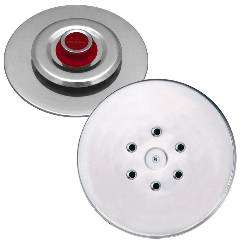 Kit 4 Coperchi Magici Antiodore Ventur Magic Ø25, Ø27, Ø31, Ø35 cm Cooker in Acciaio Inox Pomello Rosso