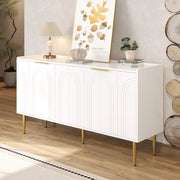 SIDEBOARD 140x38x75 cm MDF Bianco con 4 ante e ripiani regolabili