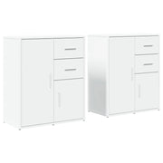 Buffet credenza cassettiera armadio mobile contenitore organizer per cucina soggiorno salotti set da 2 60 x 31 x 70 cm legno ingegnerizzato bianco 02_0036676