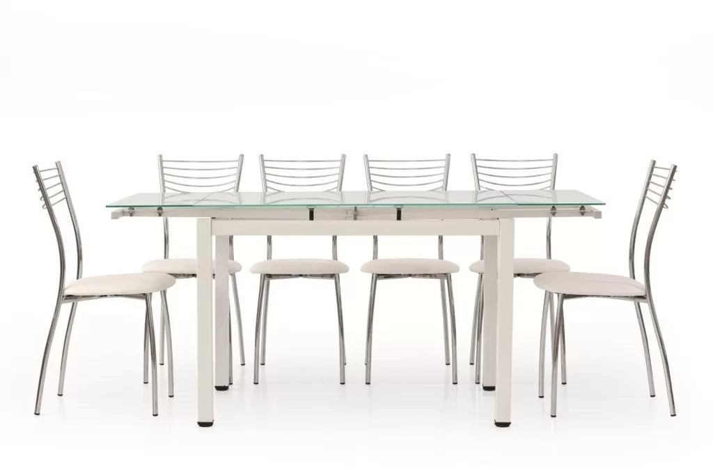 Tavolo da pranzo piano in vetro allungabile 110x70 h 76