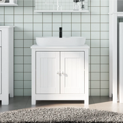 Mobile Lavabo da Bagno BERG Bianco 60x34x59 cm Massello Pino 358552