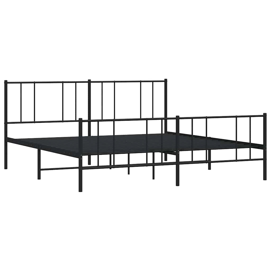 Giroletto con Testiera e Pediera Metallo Nero 180x200 cmcod mxl 81330