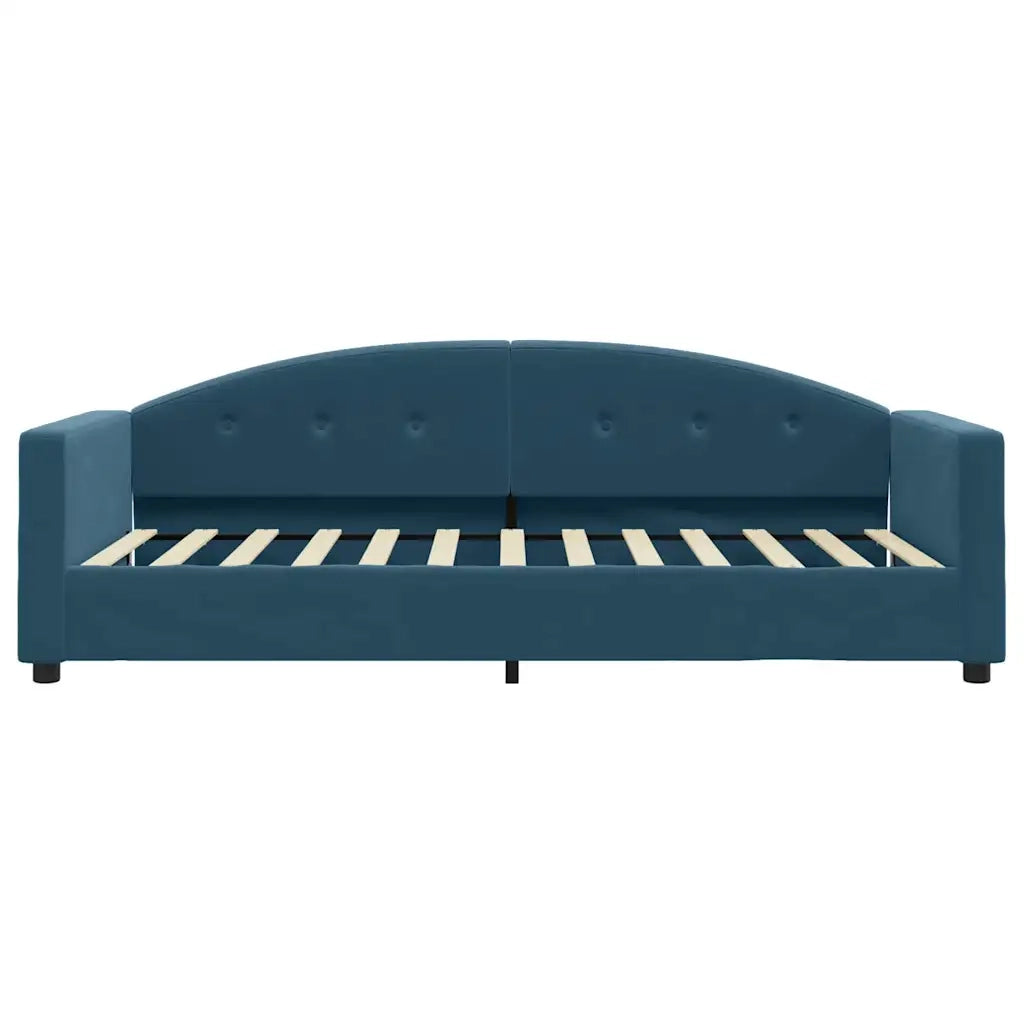 Divano Letto con Materasso Blu 90x200 cm in Velluto
