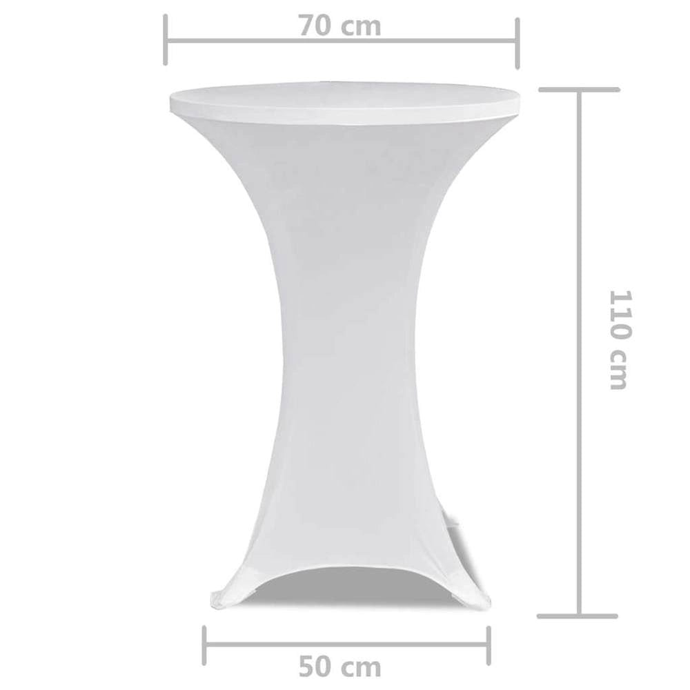 2 X Table Cover For Standing Table, Stretch Cover 70 Cm, White