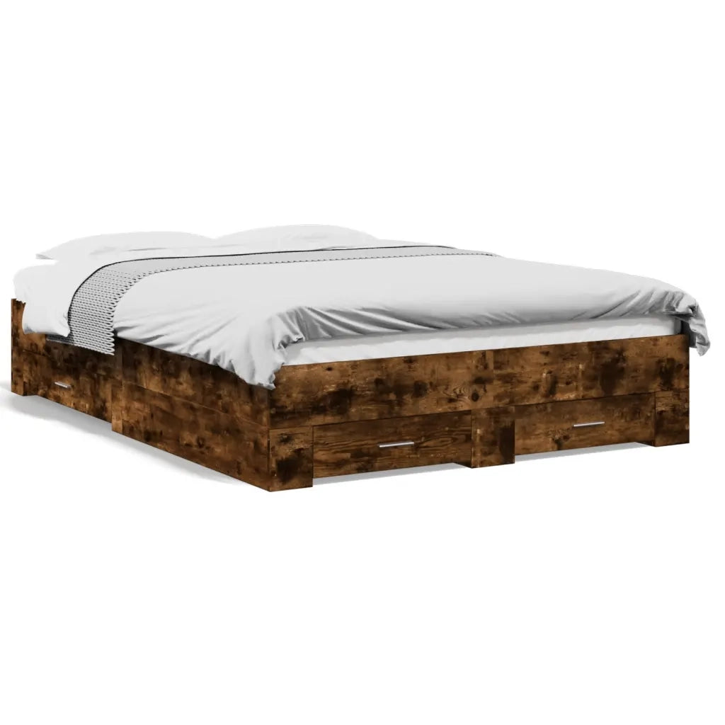 Giroletto con Cassetti Rovere Fumo 120x200 cm Legno Multistrato 3280395