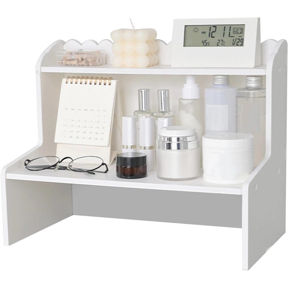 Trade Shop - Espositore Da Tavolo In Legno Scaffale Multistrato Per Cosmetici Organizzatore -