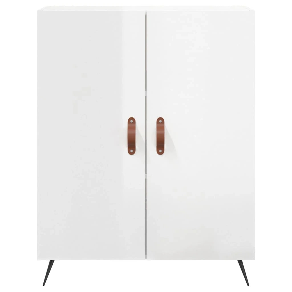 Buffet credenza cassettiera mobiletto mobile contenitore organizer per cucina soggiorno finitura lucida 69,5 x 34 x 90 cm legno ingegnerizzato bianco 02_0030732