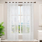 Tende Conveniente per soggiorno/camera da letto/biblioteca, Fineste Tenda Trasparente, per Camera da Letto Voile 2 Pannelli, Bianco, 140x175cm