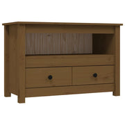 Mobile TV multimediale scaffale TV credenza mobile TV sala da pranzo soggiorno camera da letto color miele 79 x 35 x 52 cm legno di pino massiccio marrone 02_0027718