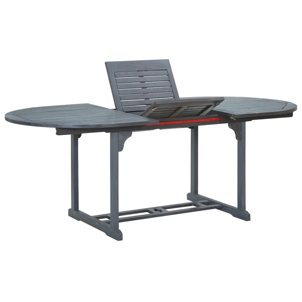 Set da Pranzo da Giardino 7 pz Legno Massello di Acacia Grigio cod mxl 43225
