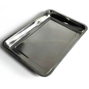Trade Shop - Vassoio Guantiera Rettangolare In Acciaio Inox Portata Cucina 32 X 22 X 4,8 Cm -