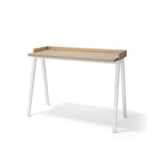 Scrivania Herdasa effetto noce chiaro gambe faggio in bianco 81x111x50cm