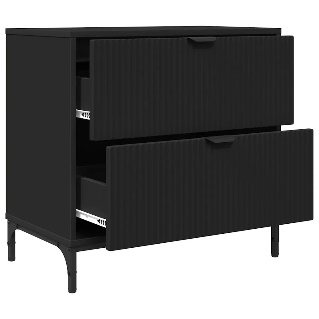 Comodino con cassetto Nero 63.5 x 36 x 61 cm Legno multistrato 883465