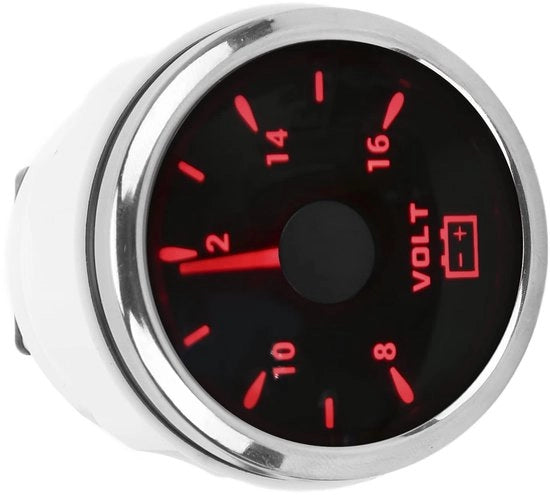 Misuratore di Tensione 52mm - IP67 Resistente all'Acqua - 9-32V Tensione di Rete - Alta Precisione - Installazione Facile - Consumo di Corrente Basso - Multimetro di Tensione