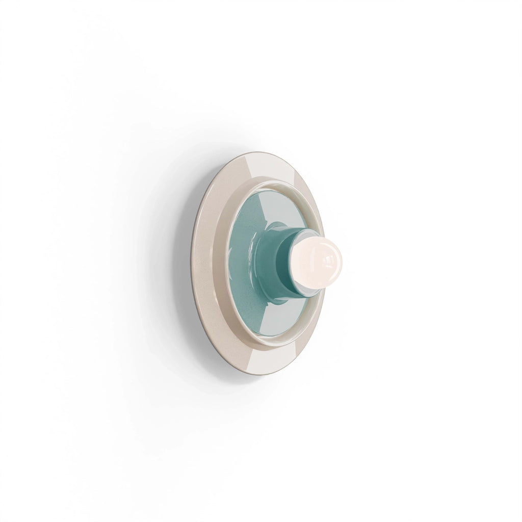 Applique Deco Voilà Ceramica Azzurro Crema 1 Luce E27