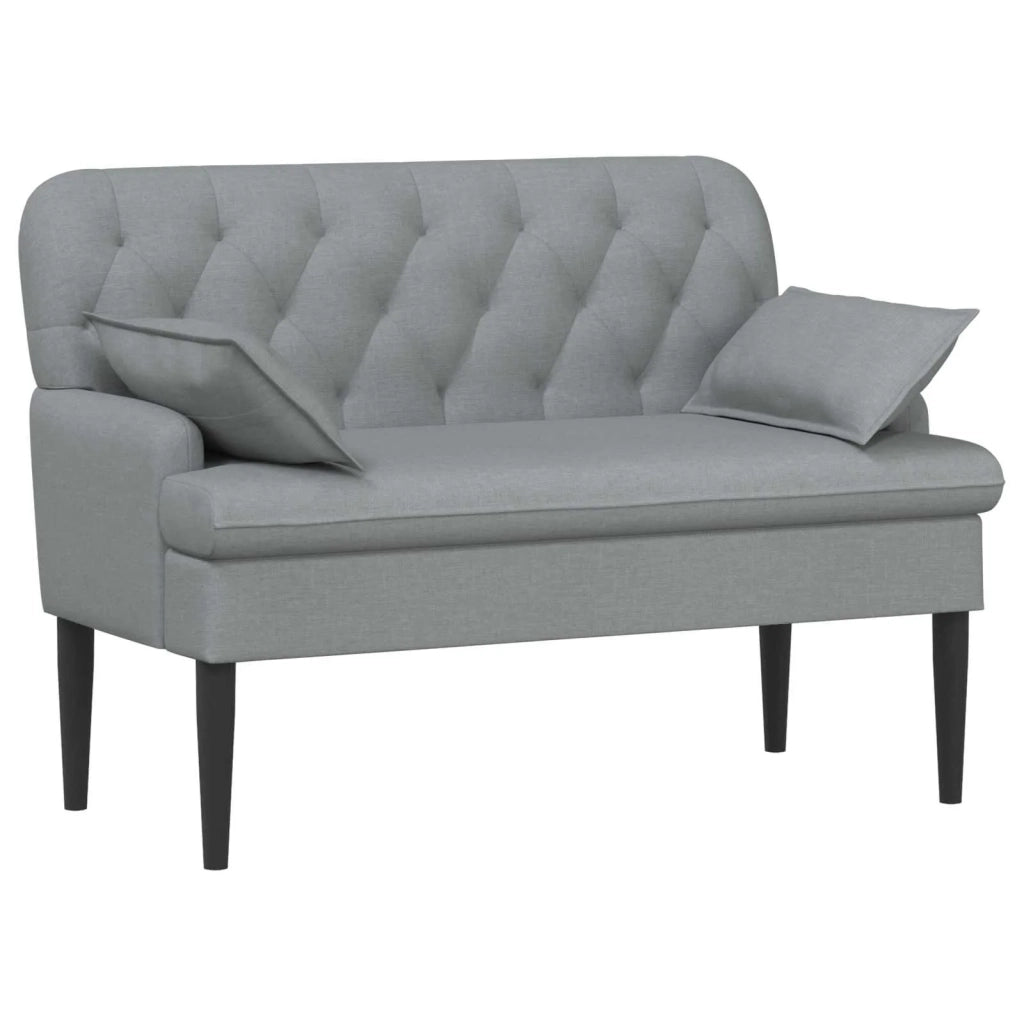 Loveseat con bottoni imbottiti Grigio Chiaro 111 x 68 x 80 cm 42041796