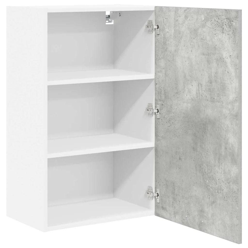 Armadio pensile Grigio Cemento e Bianco 50 x 31 x 80 cm