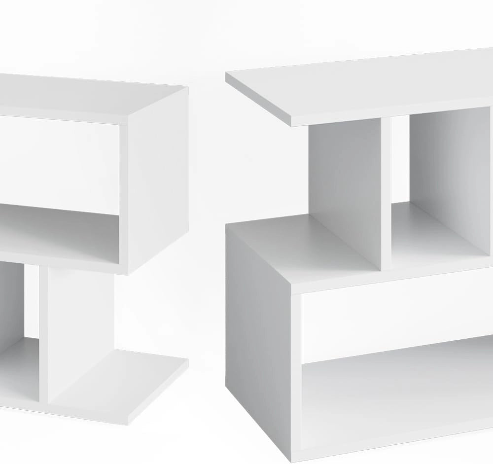 Mobile tv Karel, Bianco, 120 x 50.6 cm, adatto come supporto TV con ripiani aperti