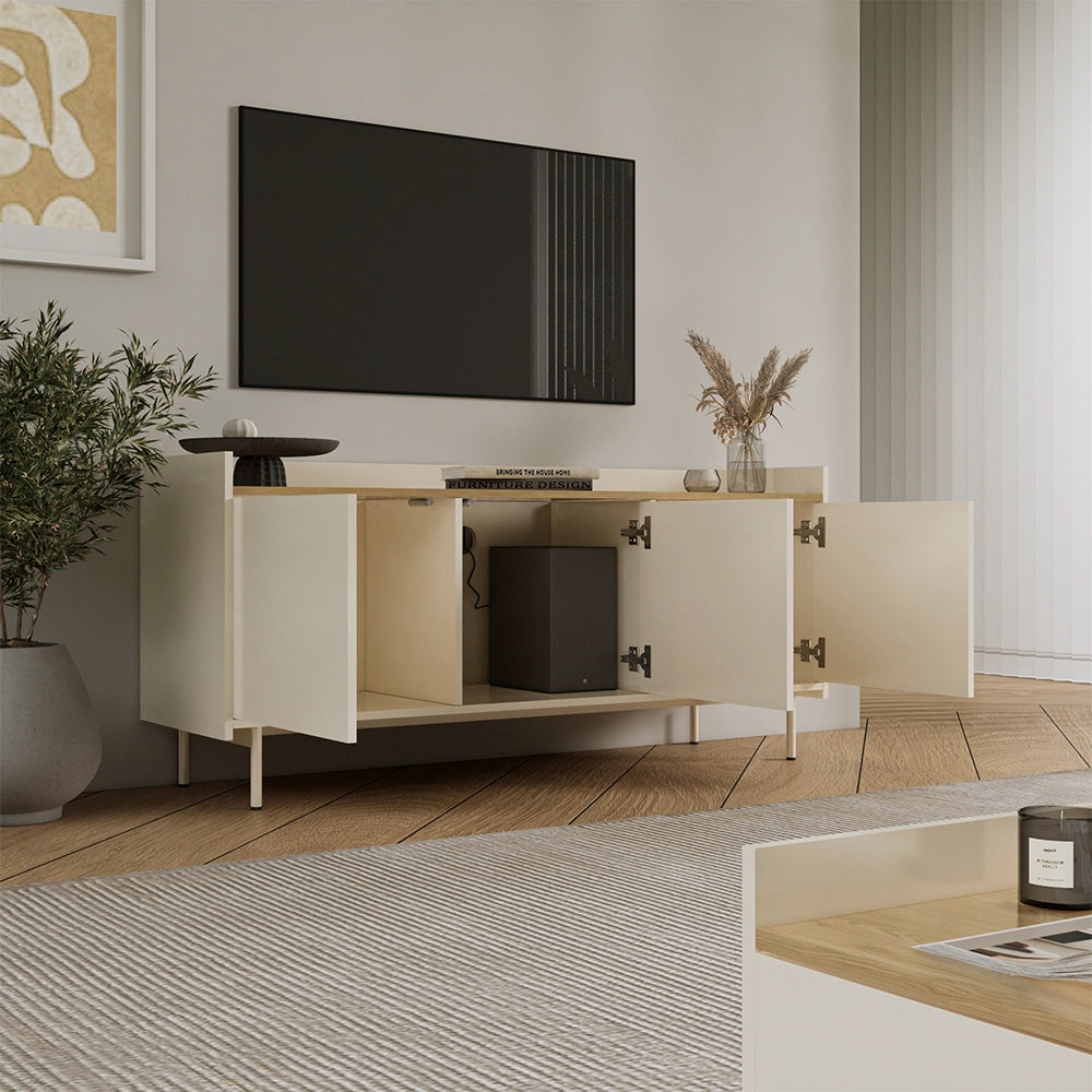 Vicco Mobile tv Crema 140 x 63 cm con 3 porte