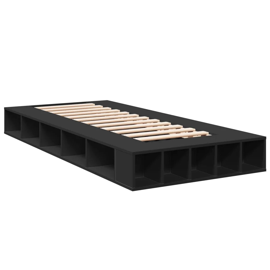 Giroletto-Struttura Letto Nero 90x190 cm in Legno Multistrato 859246