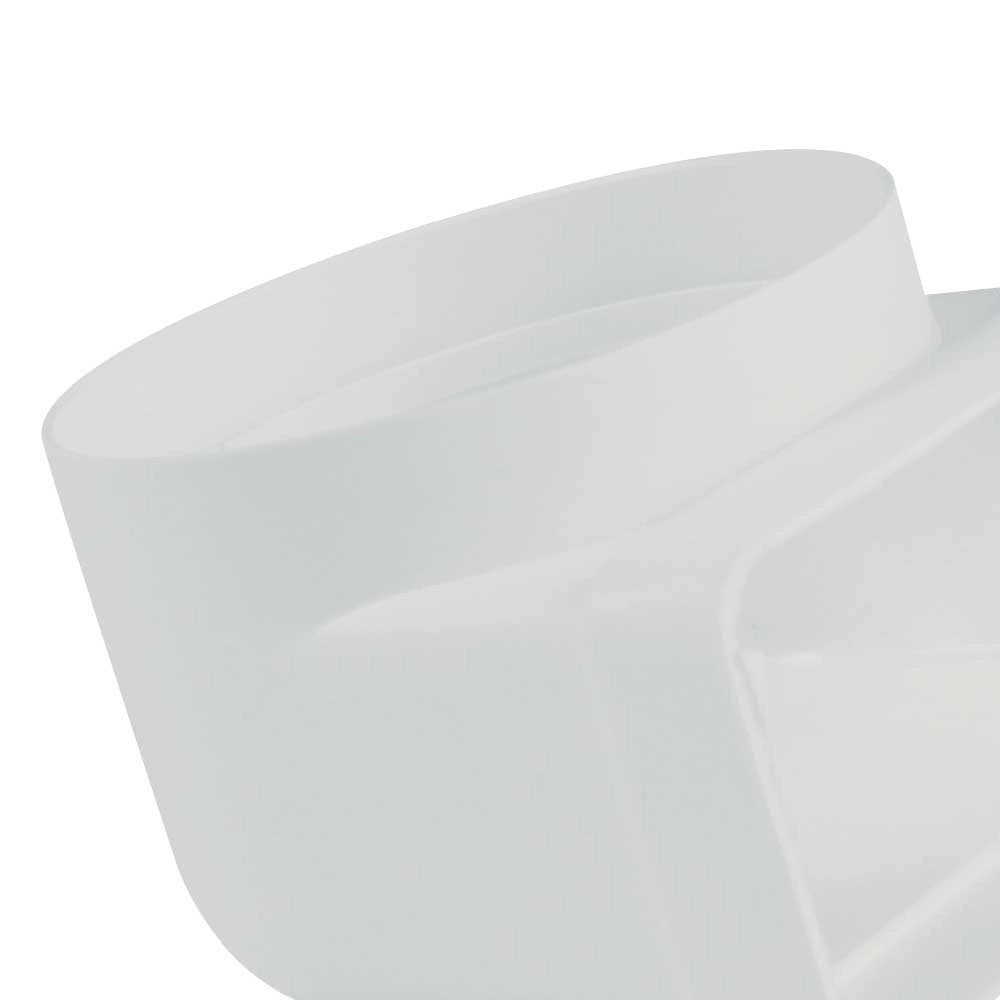 Gomito 90gradi rettang. circolare 100-55x110 bianco per cappe