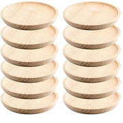 Set di 12 Piatti in Legno per Servizio - Ø 14 cm