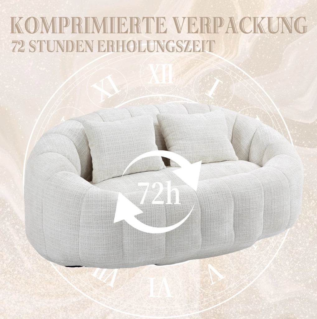DIVANO SACCO 150x95x63 cm Chenille Beige a 2 posti