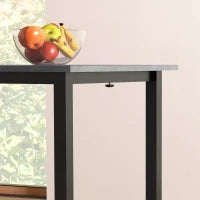 Tavolo da Pranzo Estensibile, Tavolo da Cucina, Design Moderno, con Grande Piano, per 6 Persone, Struttura in Acciaio, Grigio Scuro