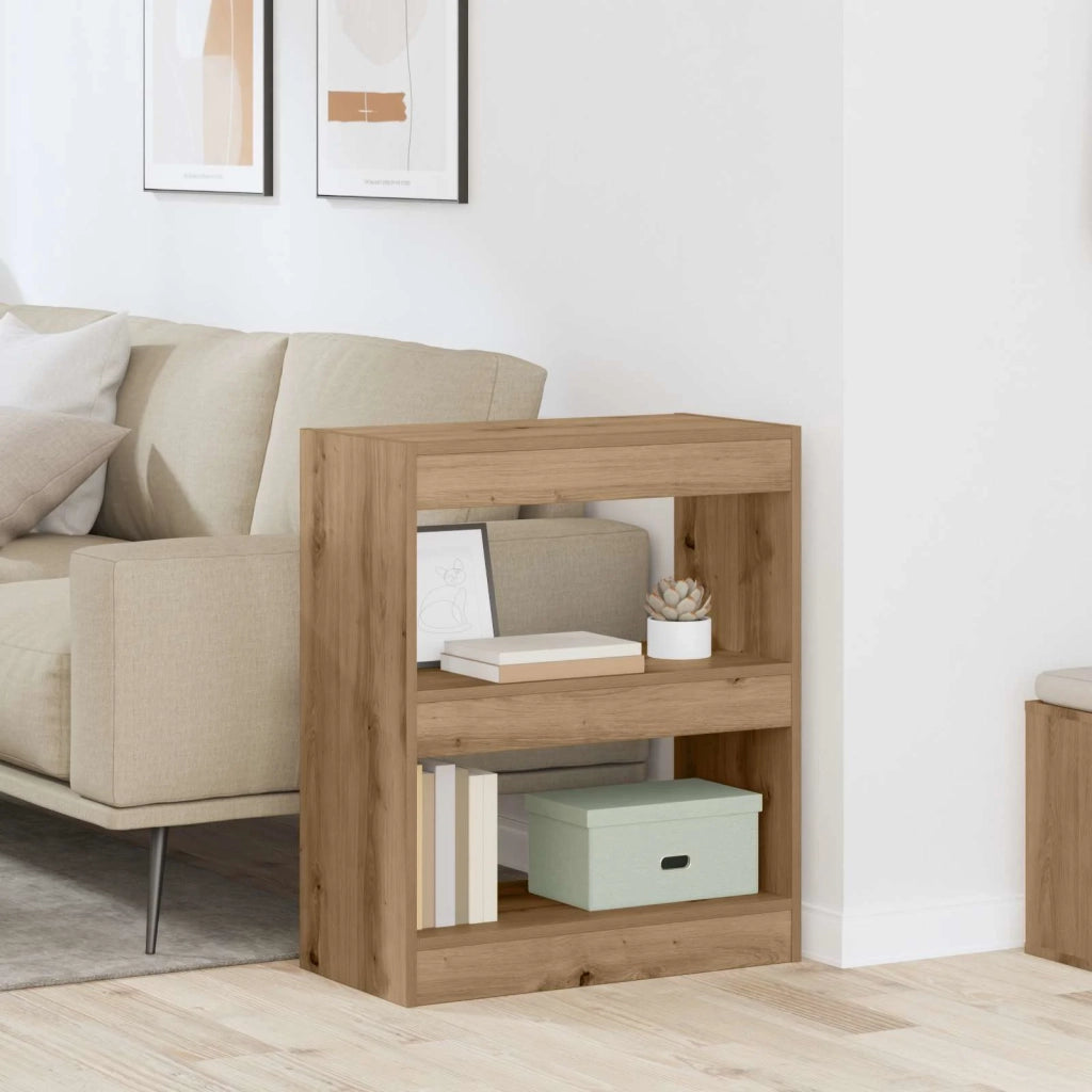 Armadio per Libri 2 livelli 60 x 30 x 72 cm Rovere artigianale 880457