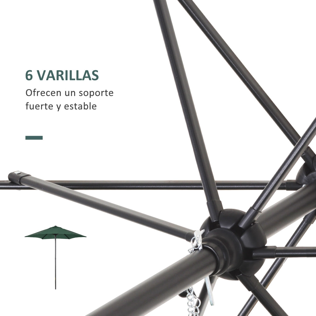 Ombrellone da Giardino con Palo in Alluminio e Tetto Ventilato ¨C Zephmum ¨C Verde
